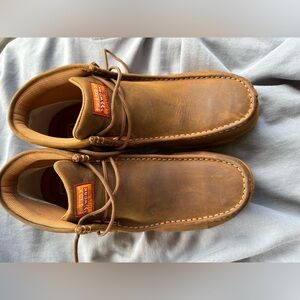 Twisted X Steel Toe Men’s Tan Leather Slip-On Moccasin Loafers